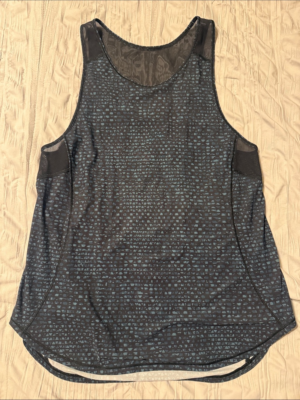 lululemon athletica Black Tank Top with Blue Dot Pattern